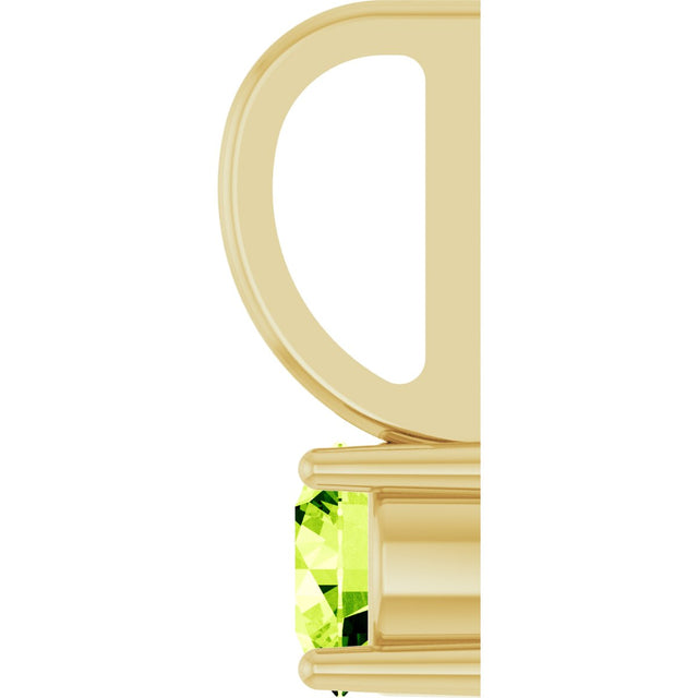 14K Gold Round Peridot Solitaire Pendant - Yellow Gold - view 3