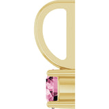 14K Gold Round Pink Tourmaline Solitaire Pendant - Yellow Gold - view 3