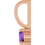 14K Gold Round Amethyst Solitaire Pendant - Rose Gold - view 3