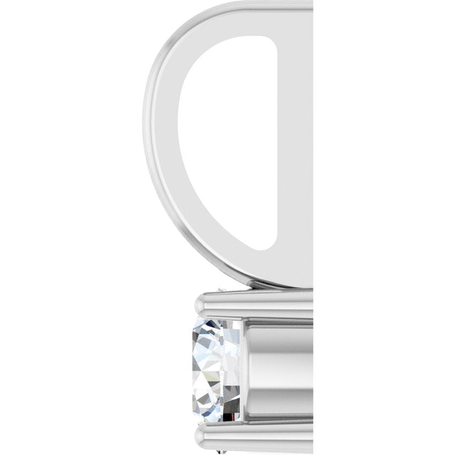 Platinum Round Natural Diamond Solitaire Pendant - view 3