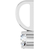 14K Gold Round Natural Diamond Solitaire Pendant – 4mm Stones - White Gold - view 3