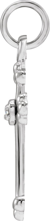 14K Gold Cross Pendant – 14x11mm - White Gold - view 2