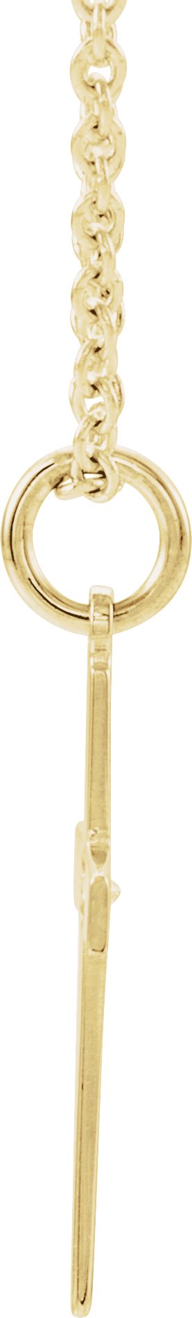 14K Gold Round Natural Diamond Cross Necklace or Pendant - Yellow Gold - view 2