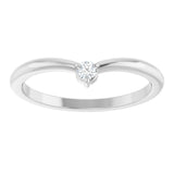 Platinum Round Natural Diamond Stackable V Ring – 2.5mm Stones - view 3