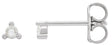 Platinum Natural Diamond Round 3-Prong Rose-Cut Stud Earrings