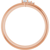 14K Gold Round Natural Diamond Graduated Stackable Ring - Rose Gold - view 2