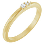 14K Gold Round Natural Diamond Graduated Stackable Ring - Yellow Gold