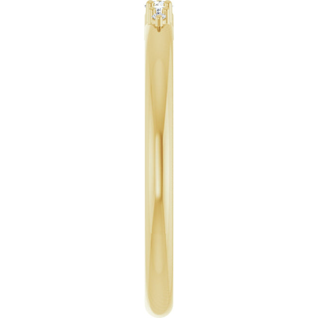 14K Gold Round Natural Diamond Graduated Stackable Ring - Yellow Gold - view 4