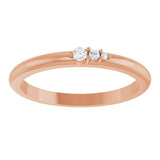 14K Gold Round Natural Diamond Graduated Stackable Ring - Rose Gold - view 3