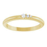 14K Gold Round Natural Diamond Graduated Stackable Ring - Yellow Gold - view 3
