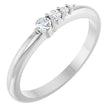 Platinum Round Natural Diamond Graduated Stackable Ring