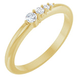 14K Gold Round Natural Diamond Graduated Stackable Ring - Yellow Gold
