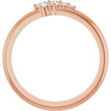 14K Gold Round Natural Diamond Graduated Stackable Ring - Rose Gold - view 2