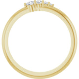 14K Gold Round Natural Diamond Graduated Stackable Ring - Yellow Gold - view 2