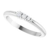 Platinum Round Natural Diamond Graduated Stackable Ring - view 6