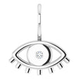 Platinum Round Natural Diamond Accented Evil Eye Pendant