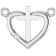 Platinum Round Natural Diamond Heart & Cross Necklace – up to 0.0025 CTW
