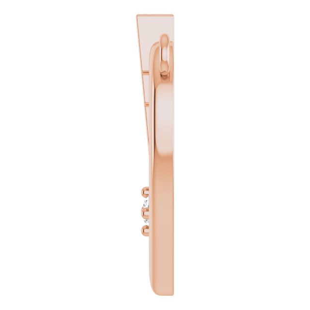 14K Gold Round Natural Diamond Heart & Cross Necklace – up to 0.0025 CTW - Rose Gold - view 3