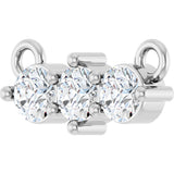14K Gold Round Lab-Grown Diamond Three-Stone Bar Necklace – 1/5 CTW - White Gold - view 2