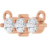 14K Gold Round Lab-Grown Diamond Three-Stone Bar Necklace – 1/5 CTW - Rose Gold - view 2