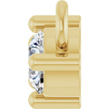 14K Gold Round Lab-Grown Diamond Three-Stone Bar Necklace – 1/5 CTW - Yellow Gold - view 3