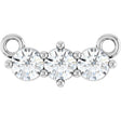 Platinum Round Lab-Grown Diamond Three-Stone Bar Necklace – 1/5 CTW