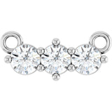 Platinum Round Lab-Grown Diamond Three-Stone Bar Necklace – 1/5 CTW