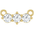 14K Gold Round Lab-Grown Diamond Three-Stone Bar Necklace – 1/5 CTW - Yellow Gold