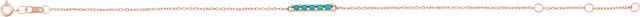 14K Gold Round Natural Turquoise Cabochon Bar Bracelet - Rose Gold - view 3