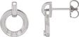 Platinum Round Natural Diamond Accented Circle Earrings – 1.5mm Stones