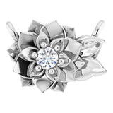 14K Gold Round Natural Diamond Flower Necklace – 0.015 CTW - White Gold