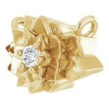14K Gold Round Lab-Grown Diamond Flower Necklace - Yellow Gold - view 2