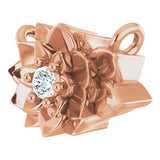 14K Gold Round Lab-Grown Diamond Flower Necklace - Rose Gold - view 2