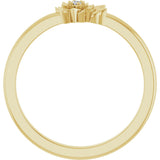 14K Gold Round Natural Diamond Flower Ring - Yellow Gold - view 2