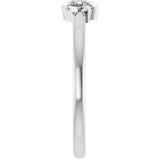14K Gold Round Natural Diamond Flower Ring - White Gold - view 4