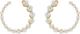 14K Gold Round Natural Diamond Front-Back Earrings - Yellow Gold - view 2