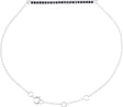 14K Gold Round Natural Blue Sapphire Accented Bar Bracelet - White Gold