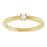 14K Gold Round Natural Diamond Cross Promise Ring - Yellow Gold - view 3