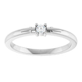 14K Gold Round Natural Diamond Cross Promise Ring - White Gold - view 3