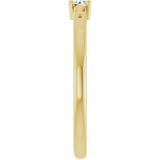 14K Gold Round Natural Diamond Cross Promise Ring - Yellow Gold - view 4