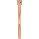 14K Gold Round Natural Diamond Cross Promise Ring - Rose Gold - view 4