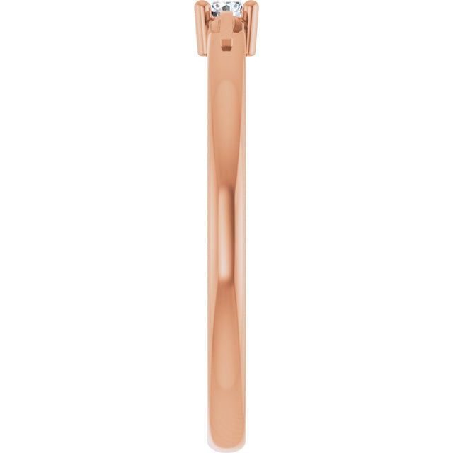 14K Gold Round Natural Diamond Cross Promise Ring - Rose Gold - view 4