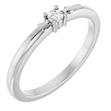 Platinum Round Natural Diamond Cross Promise Ring