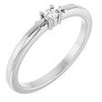 14K Gold Round Natural Diamond Cross Promise Ring - White Gold