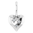 Platinum Round Natural Diamond Heart Pendant II