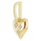 14K Gold Round Natural Diamond Heart Pendant II - Yellow Gold - view 2