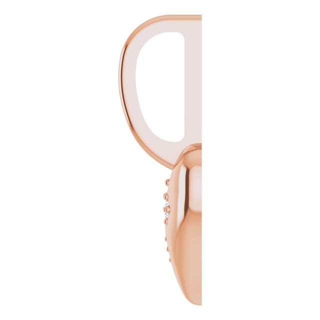 14K Gold Round Natural Diamond Heart Pendant II - Rose Gold - view 3