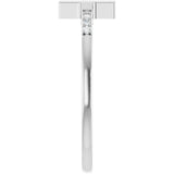 Platinum Round Natural Diamond Stackable Sideways Cross Ring - view 3