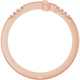 14K Gold Round Natural Diamond Stackable Sideways Cross Ring - Rose Gold - view 2