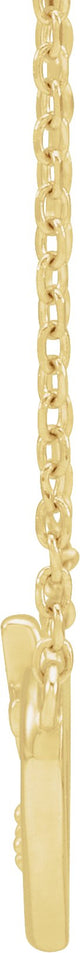 14K Gold Round Natural Diamond Heart & Cross Necklace – up to 0.0025 CTW - Yellow Gold - view 2